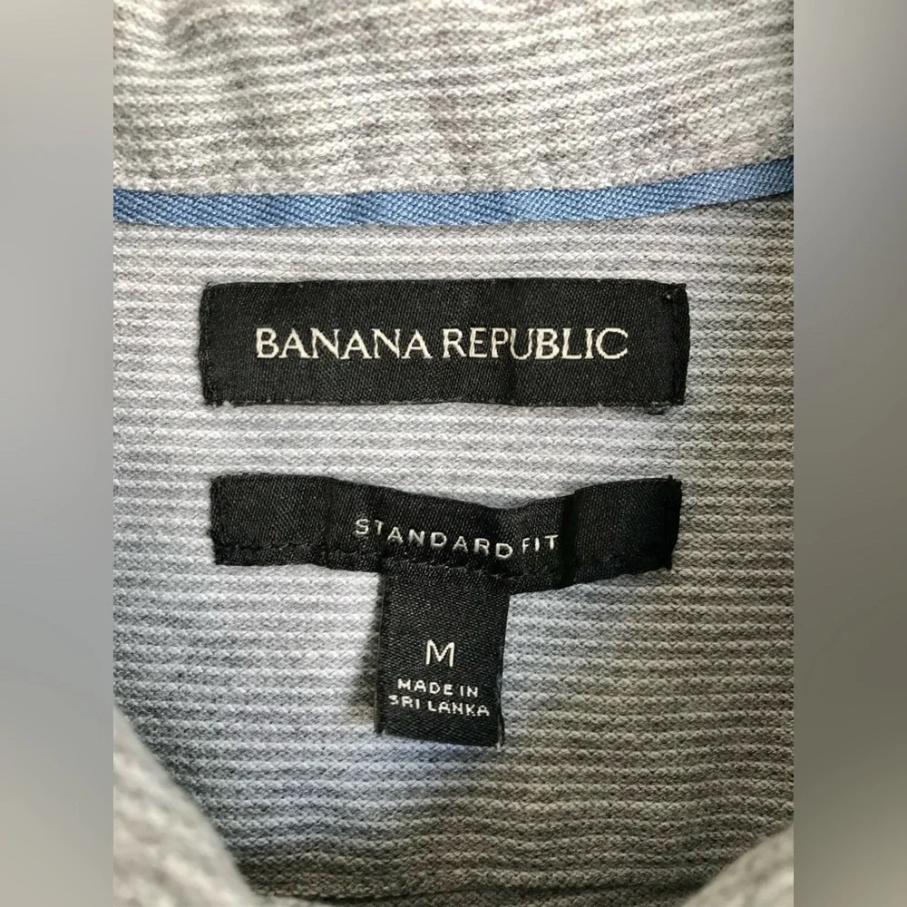 Banana Republic Mens Standard Fit Combed Cotton Gray Polo Shirt Mens Size Medium